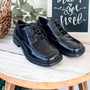 American Eagle NWOT Men's Size 6.5 Faux Leather Black Square Toe Oxford Shoes